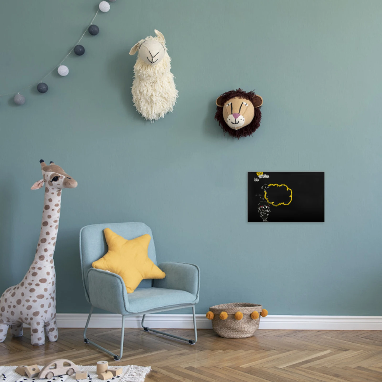 Reusable Blackboard Sticker 2 Sheets Dry Erase Sheet For Wall Kids Drawing Writing Board Home Office Classroom Message