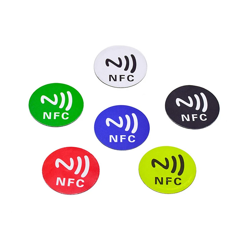 6ชิ้นชิปความถี่สูง NTAG213สติกเกอร์กันขโมย NFC เครื่องประดับ DIY ป้ายอิเล็กทรอนิกส์แบบมีกาวในตัว