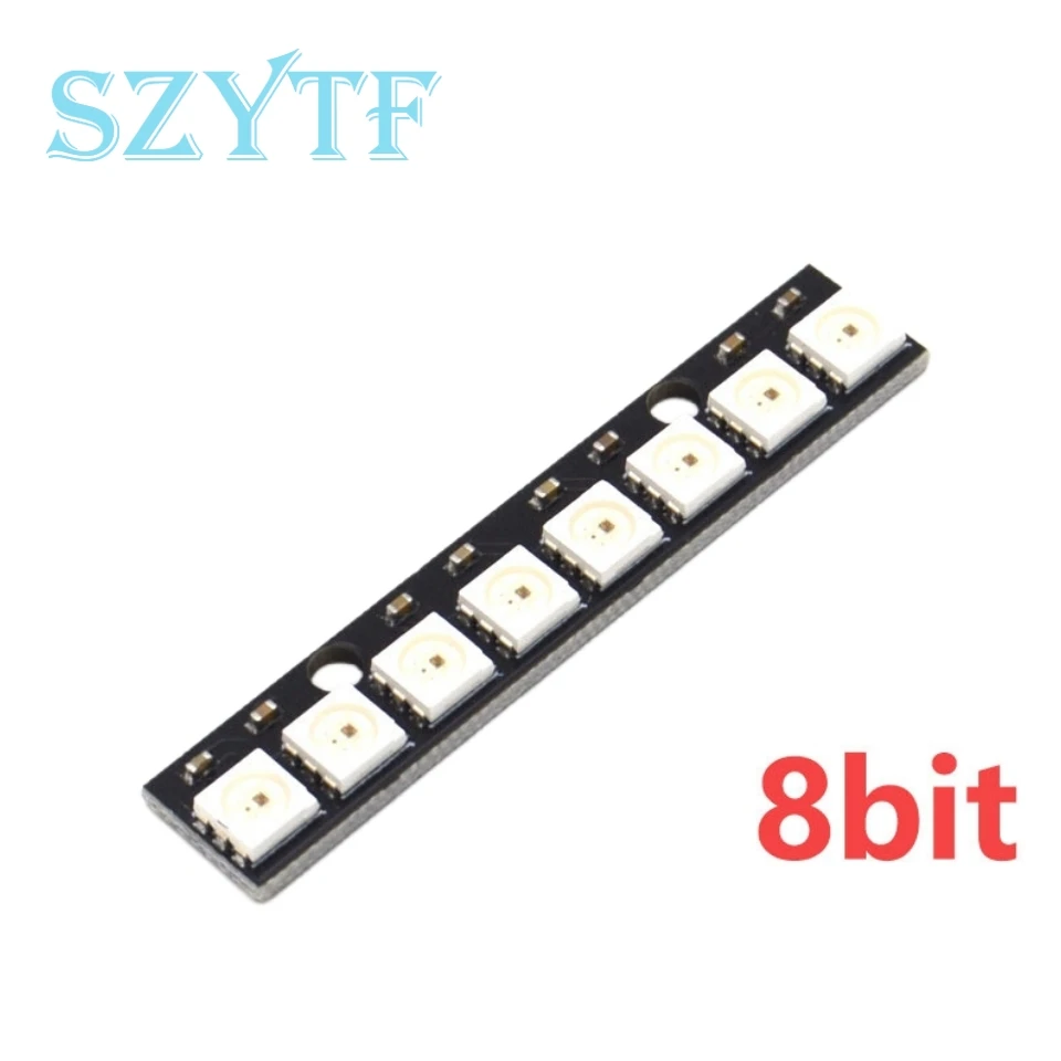1/3/4/7/8/12/24/32/40/64-Bit ws2812 RGB LED-Ring eingebaute Vollfarb-Antriebs laternen runde quadratische intelligente Entwicklung