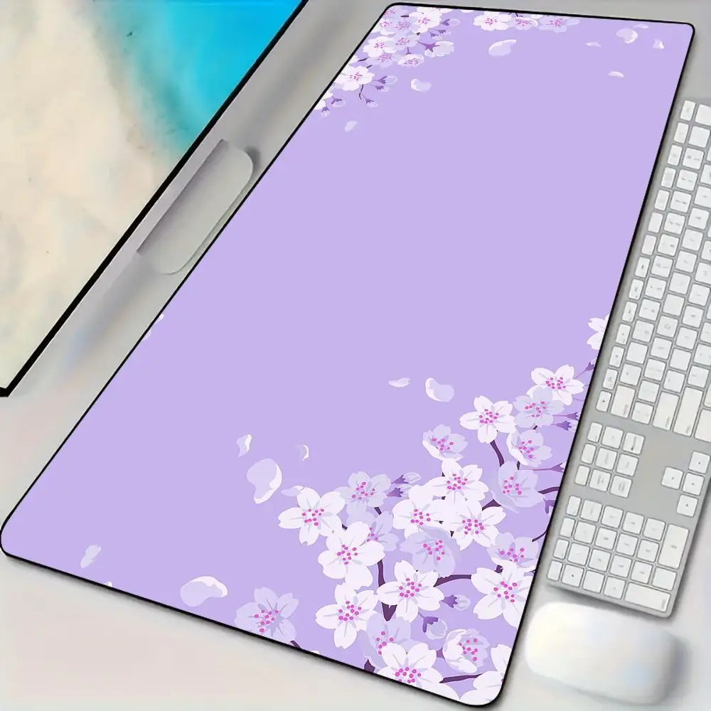 

Коврик для мыши с изображением белой вишни, настольный коврик с прошитыми краями, коврик для мыши из натурального каучука, подходящий для офиса и игр