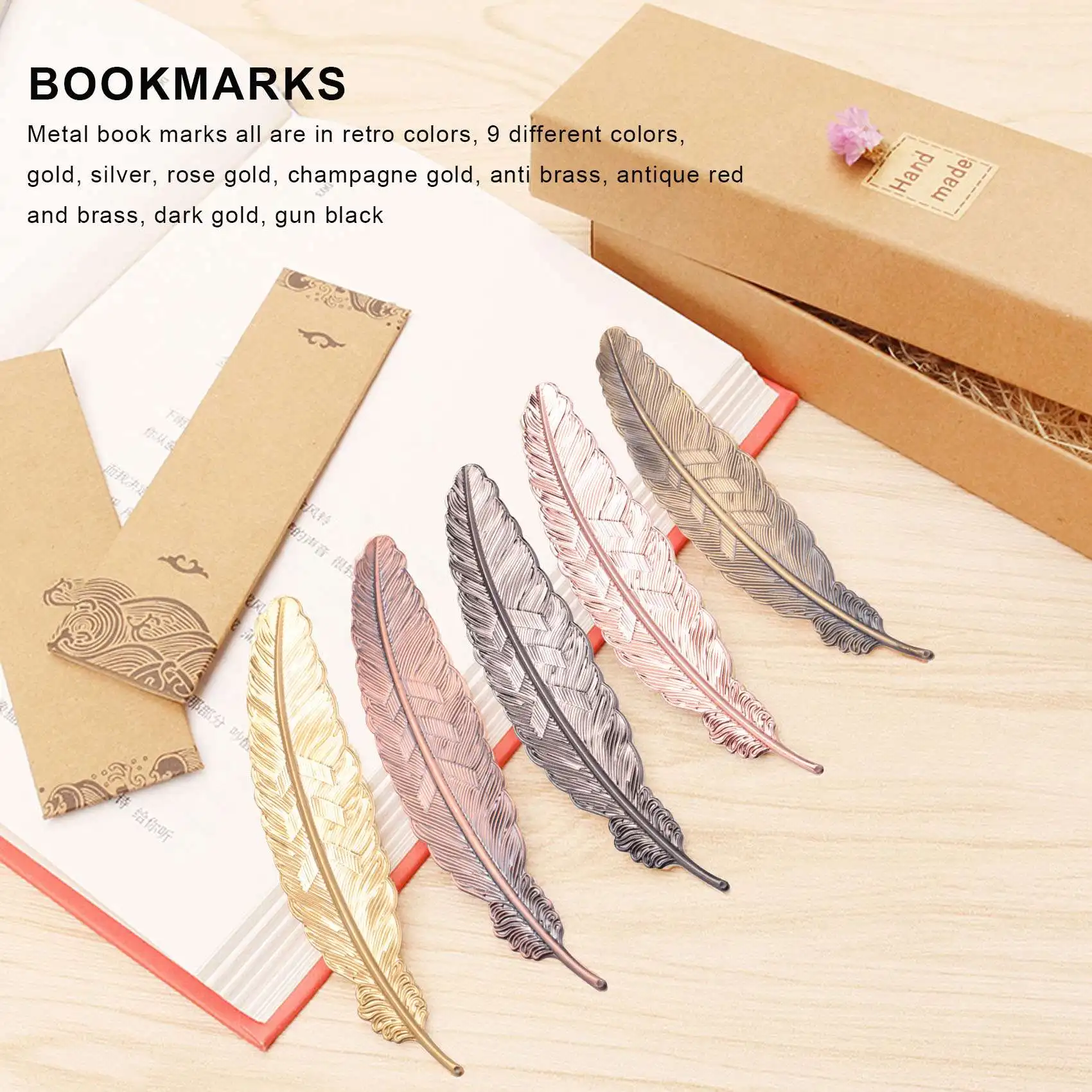 

Practical-27 Pieces Of Metal Bookmarks Feather Bookmarks Feather Bookmarks For Students