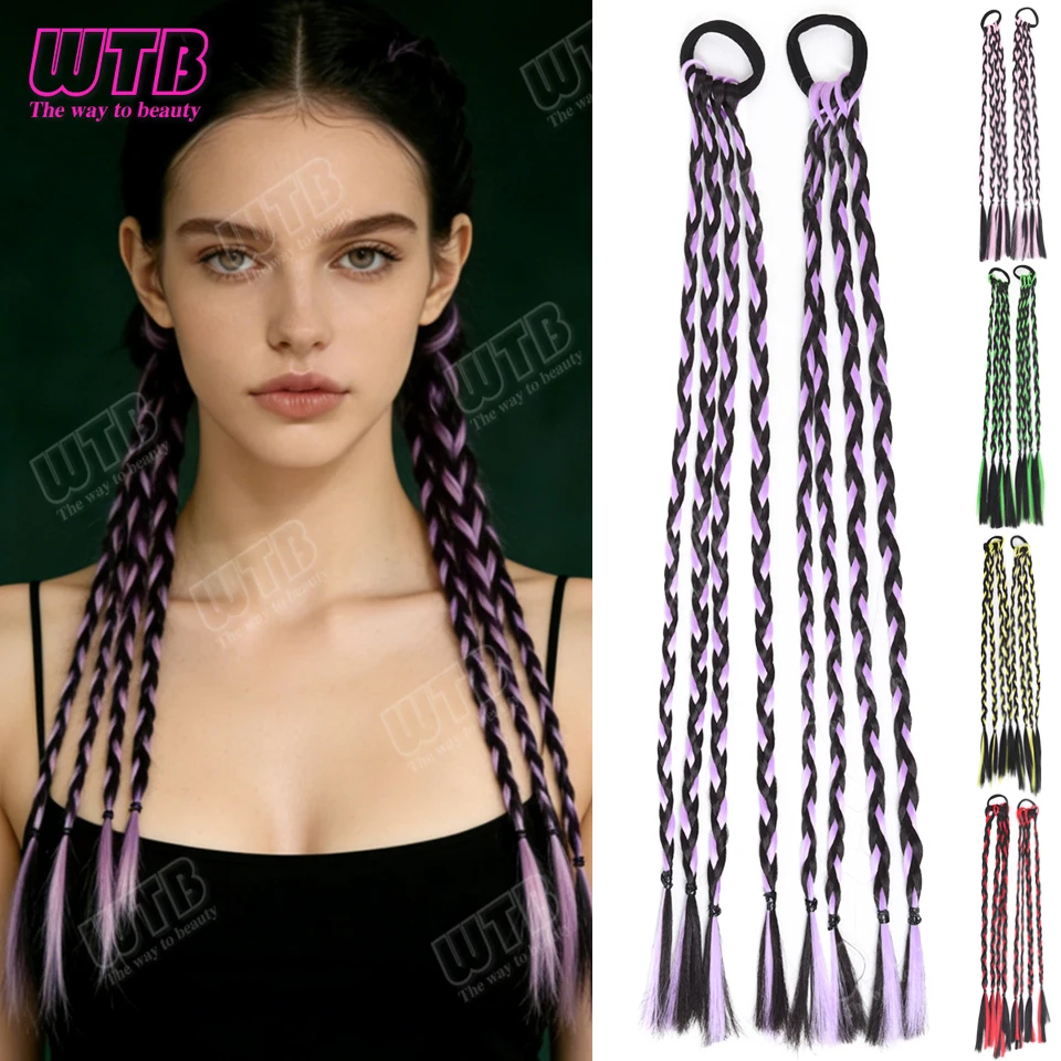 1-Pack Synthetic Hair Wigs for Elastic Band Style Highlighted and Dyed Suitable for Women Girls to Wear Daily and on Holidays