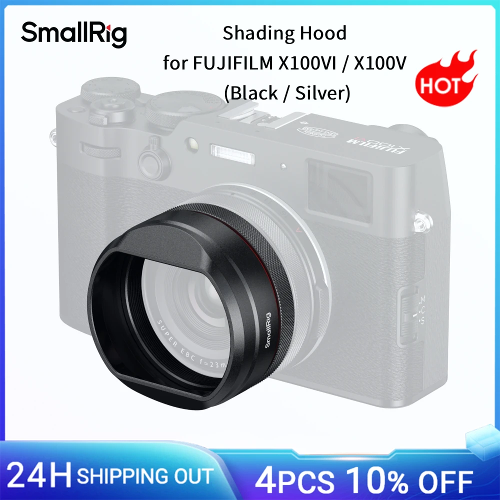 Image of SmallRig X100VI / X100V Blendenblende für FUJIFILM X100VI / X100V Verhindert Blendung mit Adapterring Aufbewahrungstasche Schwarz/Silber 5848