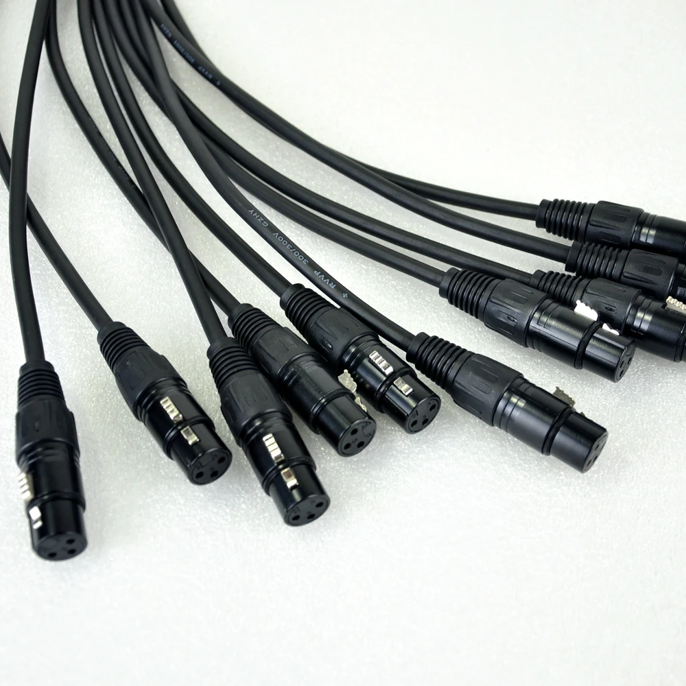 Wholesale Price Black Color Aluminum Head 1 meter long DMX Lighting Cable Splitters & Adapters Economy Class 3 Pin Copper Wire