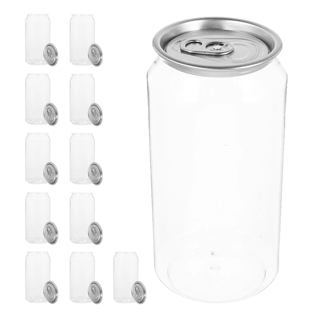 

12Pcs Clear Plastic Smoothie Bottles Leakproof Aluminum Cap Reusable Juice Containers 330ml Milk Soda Drink Bottle