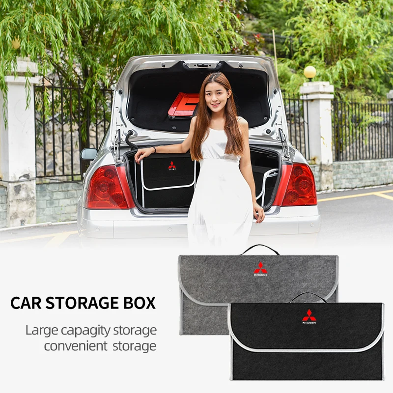 

Car Trunk Storage Bag Organizer Sundries Stowing Tidying Box For Mitsubishi Outlander I200 Pajero Eclipse ASX Lancer Delica Ex
