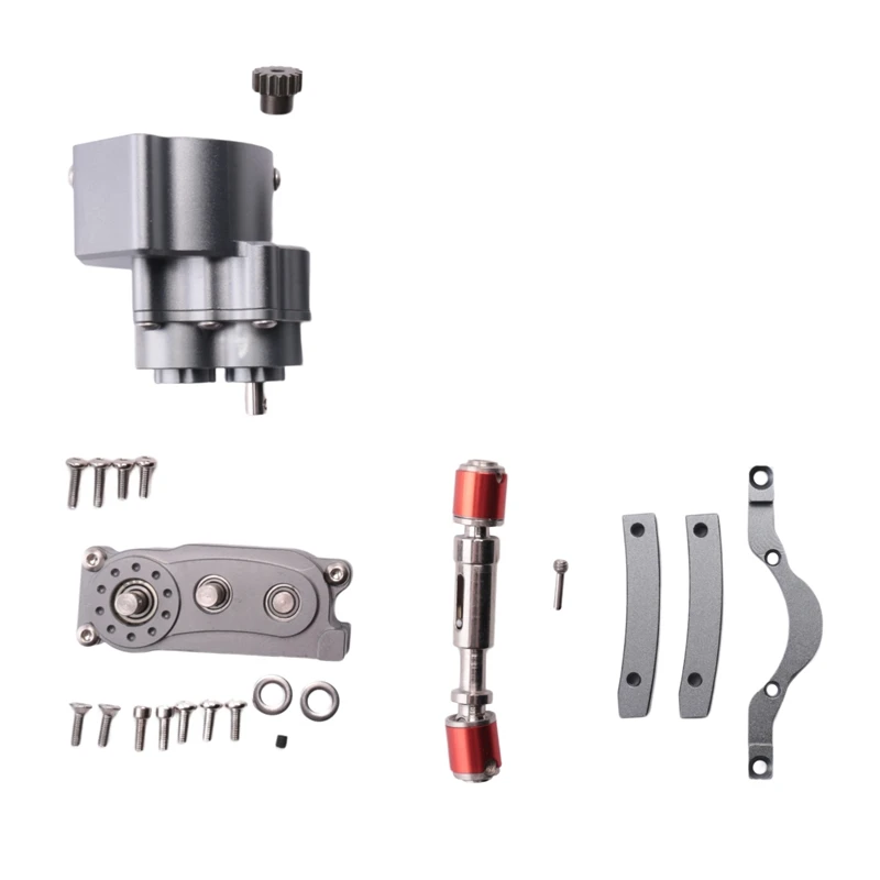 Front Motor Transmission Prefixal Transfer Case for 1/10 RC Crawler Car Axial SCX10 & SCX10 II Parts,Titanium