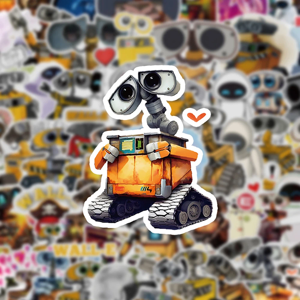 Autocollants Disney Anime Wall E Eve, décalcomanies de robot de dessin animé mignon, jouet pour enfants, téléphone, planche à roulettes, ordinateur portable, autocollant graffiti bricolage, 10 pièces, 30 pièces, 60 pièces