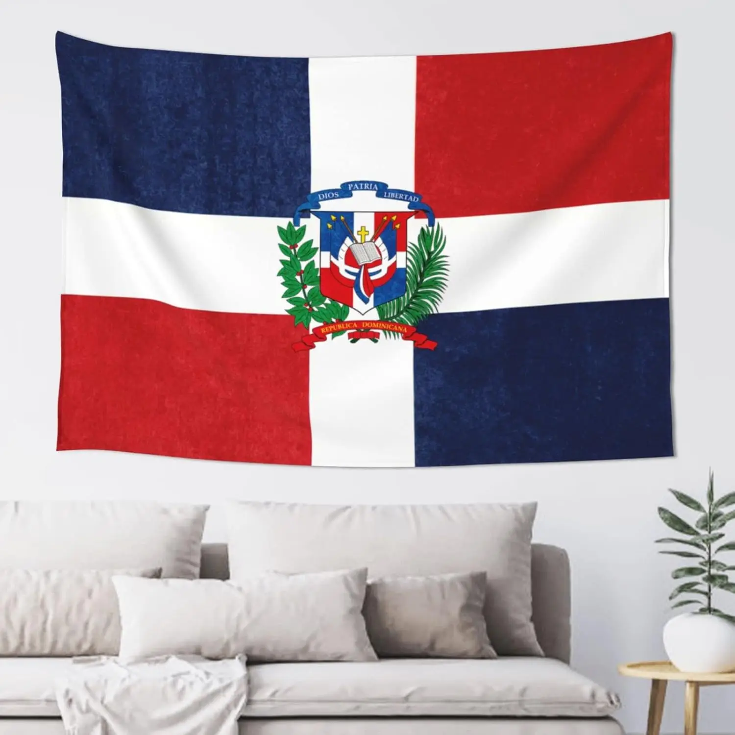 Dominican Republic National Flag Tapestry Wall Hanging Polyester Fabric Art Decor for Home Office Gift Pride Decorations
