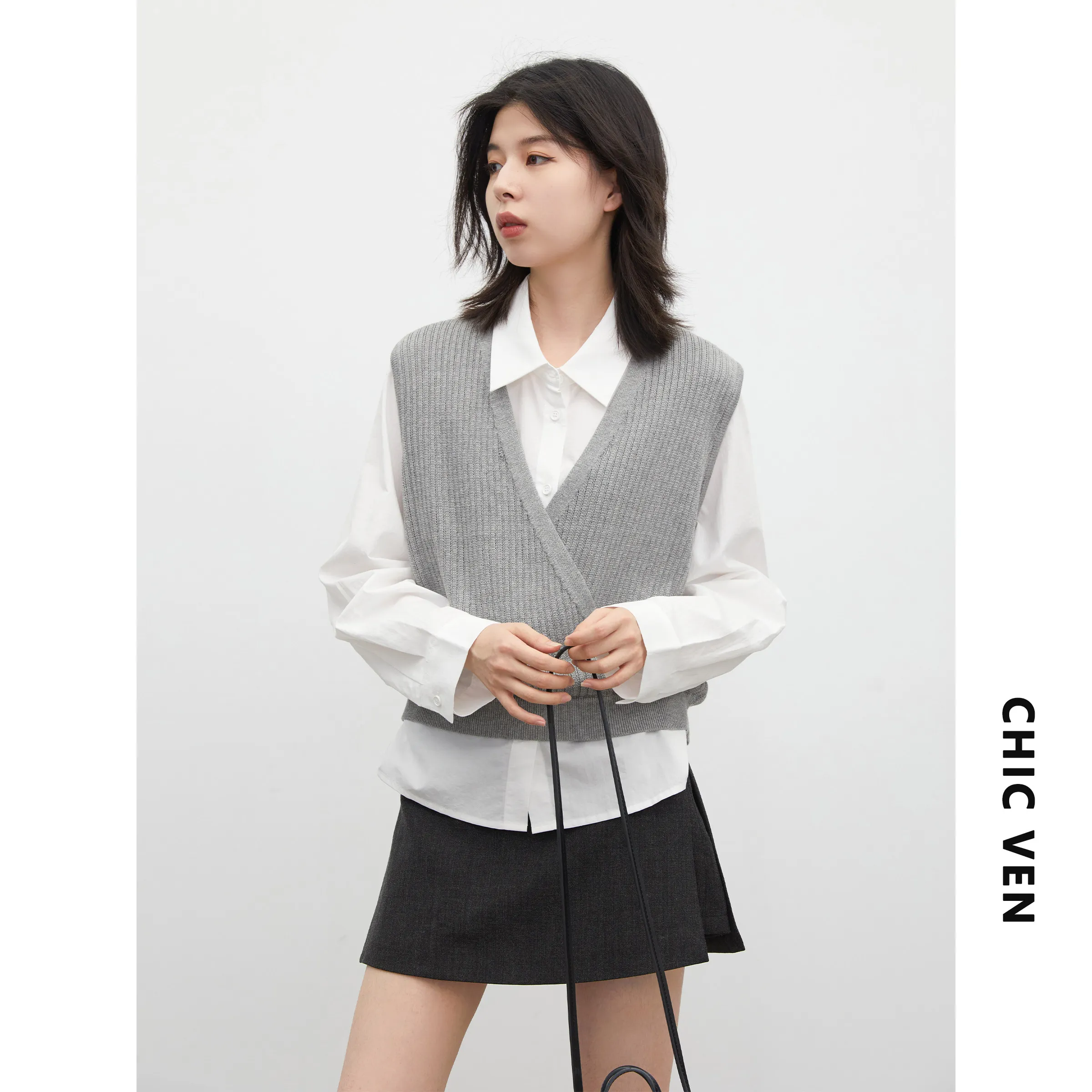 Grey-White Shirt