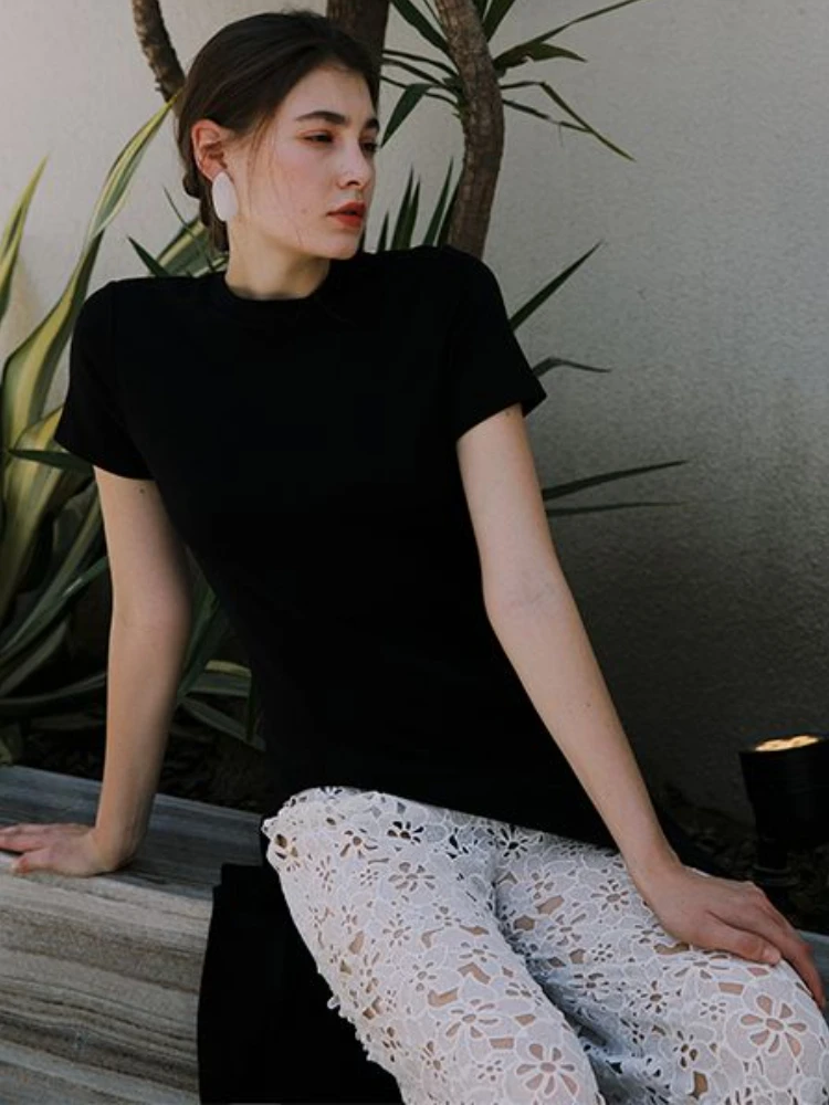 

Длинные футболки женские, простой дизайн, уличная одежда, популярная сексуальная индивидуальная однотонная праздничная одежда в европейском стиле, популярная тонкая летняя одежда для отдыха