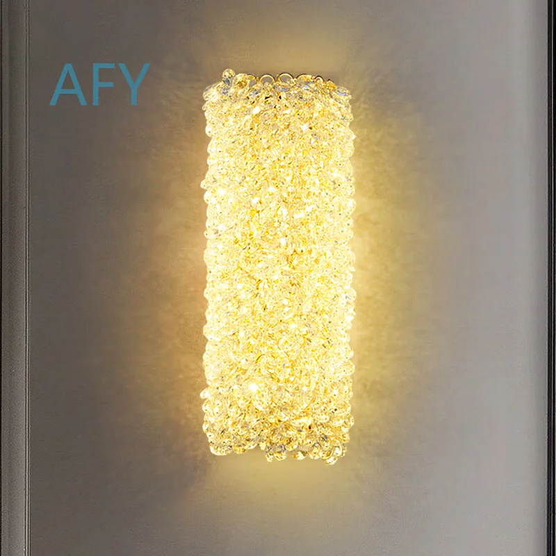 Light Luxury Crystal Wall Lamp for Modern Bedroom Bedside Parlour Background Staircase Hallway Bracket Light for Living Room