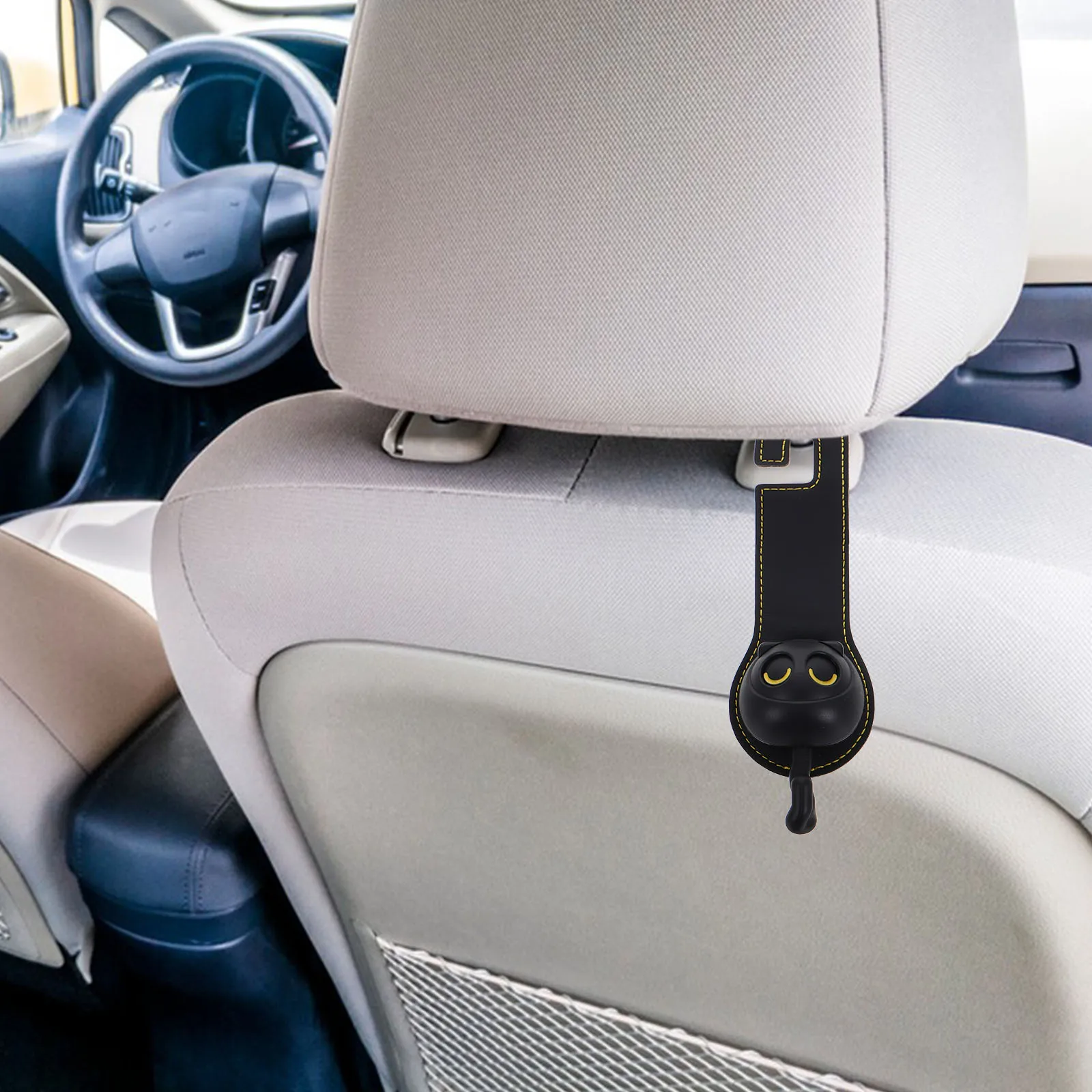 

Cute Cat Car Seat Headrest Hooks Stylish Organizer for Purses Bags Universal Rear Seat Storage Vehicle Accessories
