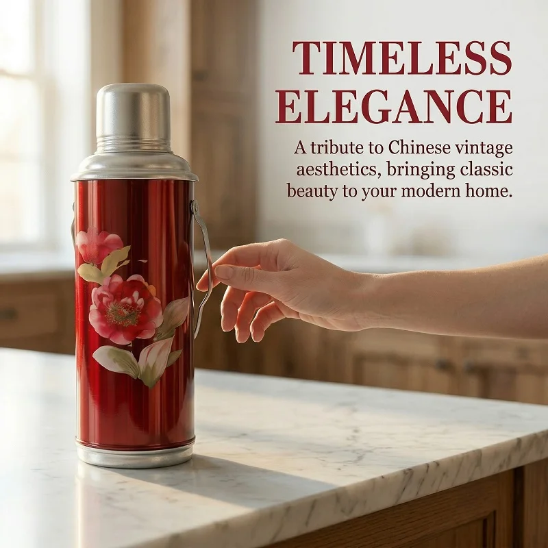 Retro Travel Thermosflask Thermal water bottle Stainless Steel Coffee Cup Mug Heat Cold Preservation