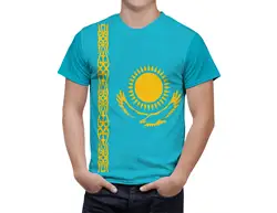 Kazakhstan Flag T Shirt Casual Men Cool Fashion Unique Tee Shirt Hip Hop O-neck 3D Short Sleeve Tops