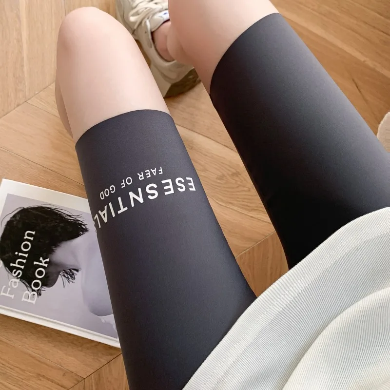 

Summer Thin Five-Quarter arkskin Cycling orts Women's Outdoor Sports orts High Waist Elastic Yoga Fitn Pants