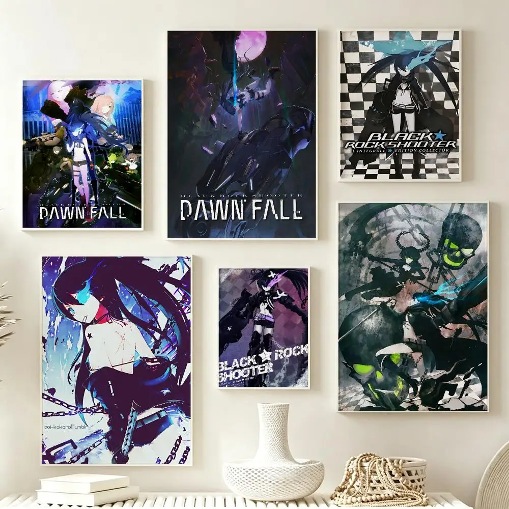 Anime Black Rock Shooter Poster Poster Multiple Sizes  frameless Creamy Style Wall Art Home Decor For Living Room Bedroom gift