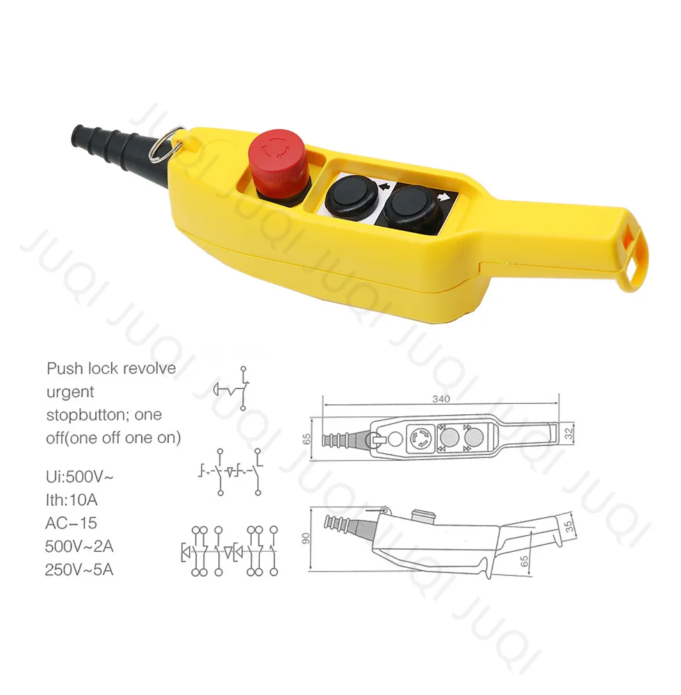 COB-61E  PL-03D2 Rainproof Hoist Crane Truck Push Button Switch Control Station Single/double speed with Emergency Stop