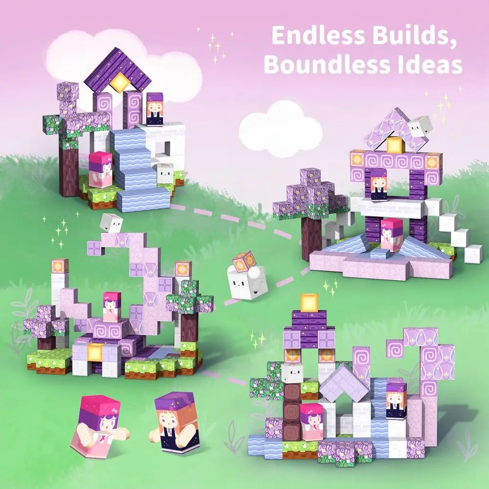 자석 블록 - 120피스 몬테소리 STEM 장난감, 3-8세 어린이용, 유아 및 감각 놀이에 이상적