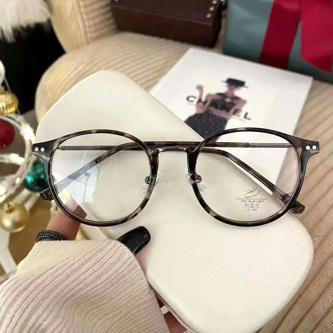 51-21-145 Glasses Round Frame Tortoiseshell Glasses Optical Prescription Glasses Small Frame Spectacle Frames Women Men