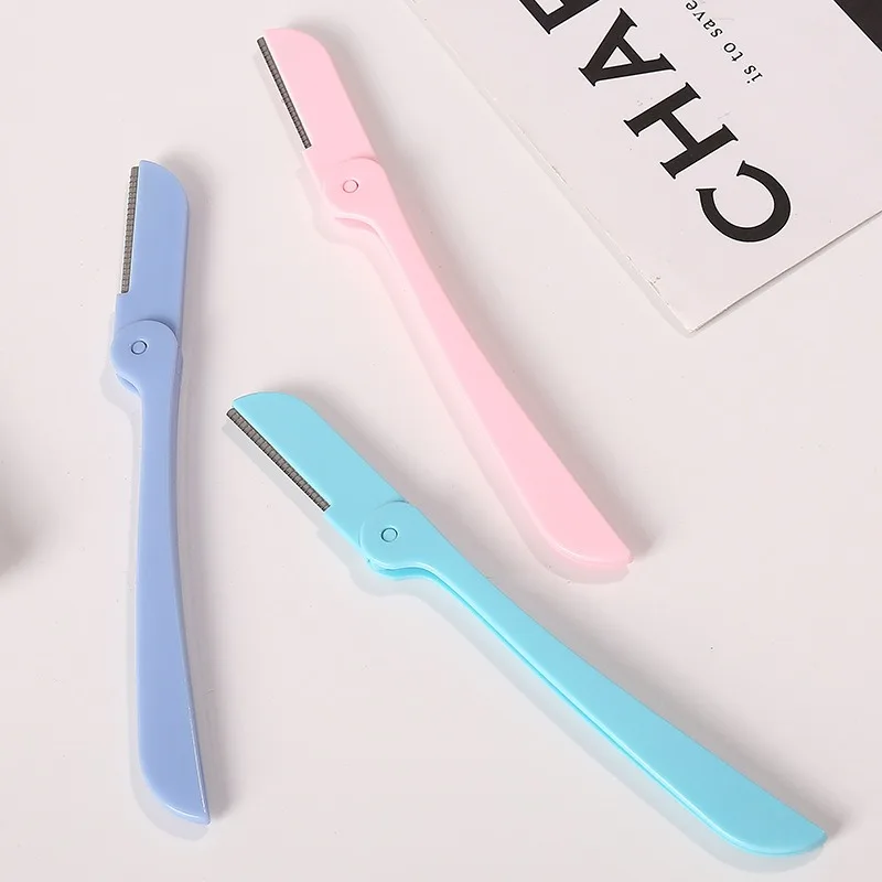 3 pçs rosto dobrável sobrancelha navalha afiada portátil lâminas faciais trimmer shaper conjunto de ferramentas de maquiagem
