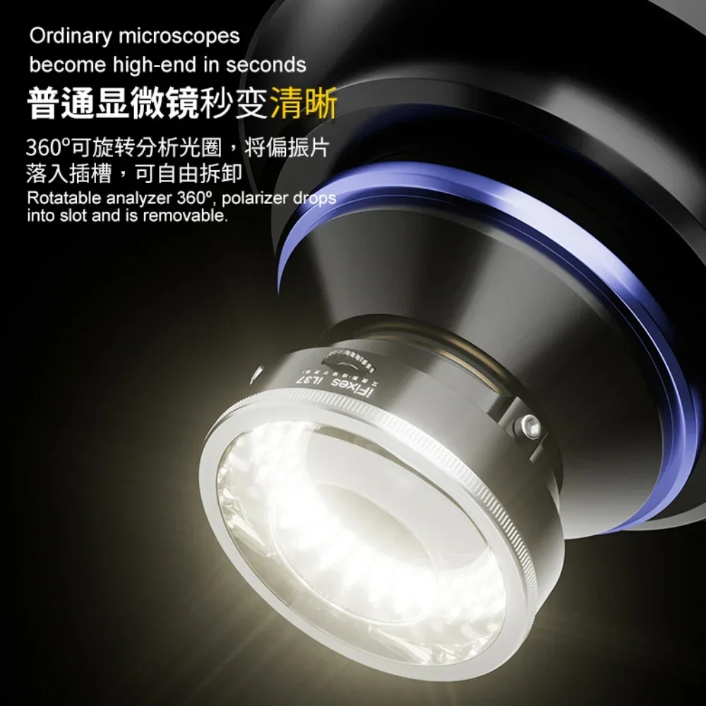 IFixes IL37 Microscope Polarized LED Ring Light Lamp Anti Glare Illuminators Source Eliminating Reflections