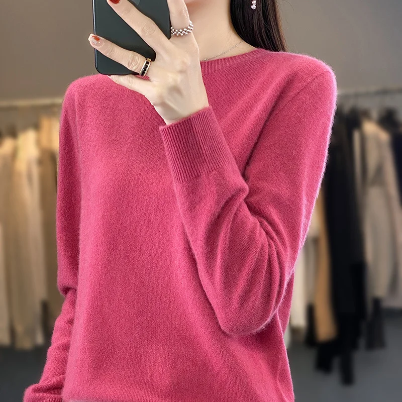 2024 New Autumn Winter O-Neck Cashmere Sweater Women Long Sleeve Cashmere Sweater Pullover