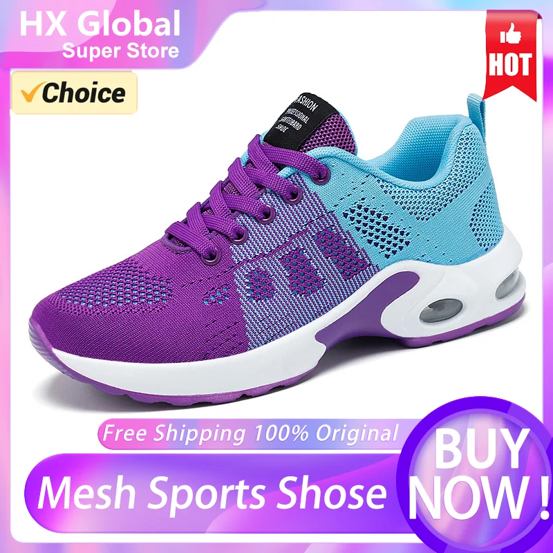 Chaussures de sport en maille ultra légères pour femmes, chaussures de course respirantes, absorbant