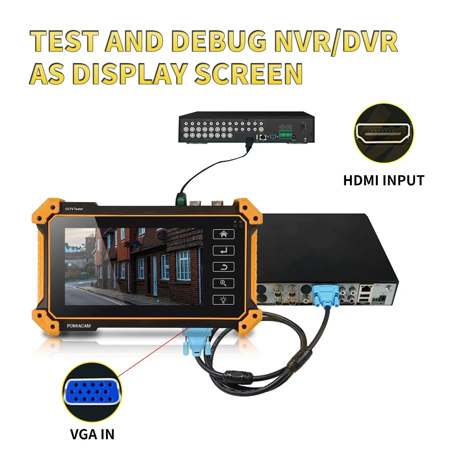 Professional Tester IPC-52RC plus CCTV Tester 5inch 6 In 1 Full 8MP IP CVI TVI AHD SDI Analog with Cable Tracer 4k HDMI Input