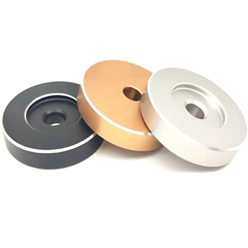 AU47-45 RPM Adapter - Aluminum - 7 Inch Vinyl Record Dome 45 Adapter Silver