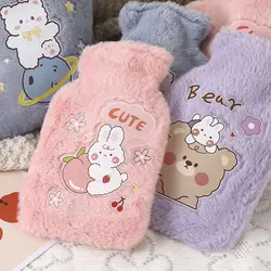 Hot Water Bottle 500ml with Warm Plush Cover Cute Animal Winter Hot Water Bag Multipurpose Cartoon Hand Warmer