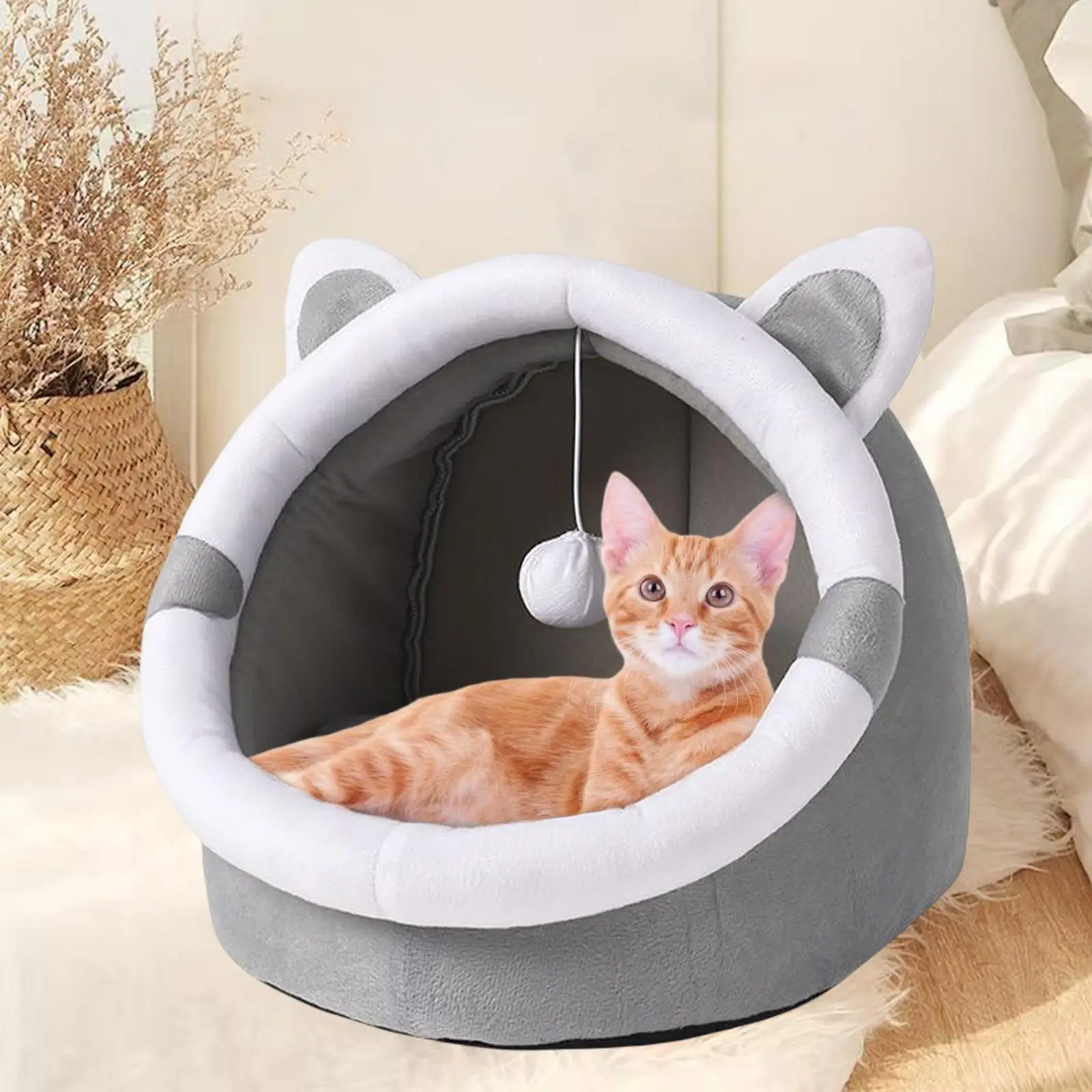 cat Beds for Indoor Cats Cat House Kennel Pad Anti Slip Bottom