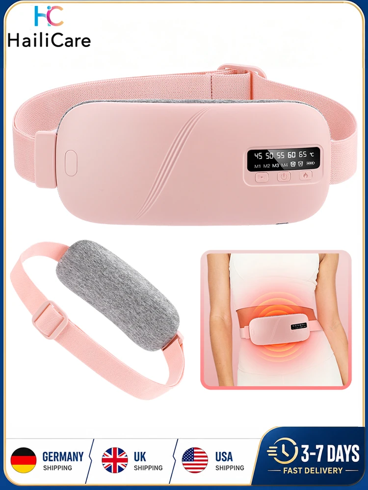 Elektrisches Vibrations-Bauchmassagegerät mit 5 Heizstufen für Menstruationsbeschwerden, Linderung von Bauch- und Rückenschmerzen, Wärmegürtel für den Bauchbereich.