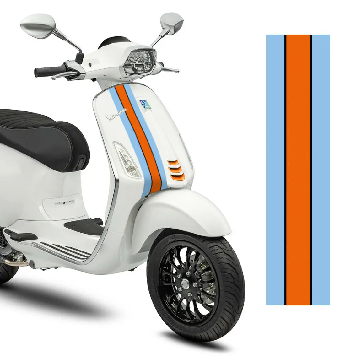 

Наклейка Vespa Decor Martini с тремя гоночными полосками 42x10 см в упаковке