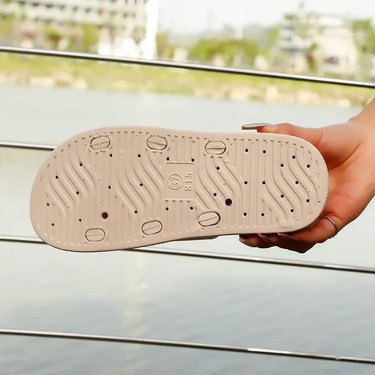 Glitzer-Flip-Flops für Damen – 2025, neue Sommersandalen mit dicker Sohle, Strandrutschen mit Strassverzierung für Outdoor-Mode – Detail 12