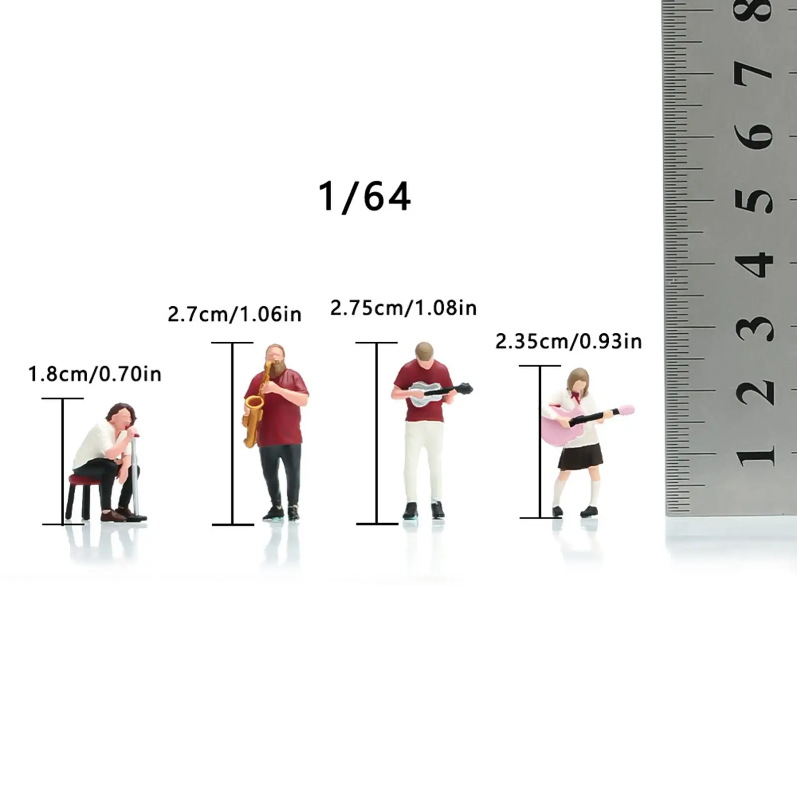 

4Pcs 1:64 Miniature Figures Diorama Scenery Micro Landscape Desktop Ornaments Hand Painted