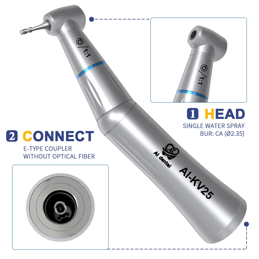 KV Series Dental Contra Angle Easy Removable Head Low Speed Handpiece Non-optic Air / Electric Motor Compatible Original K@vo