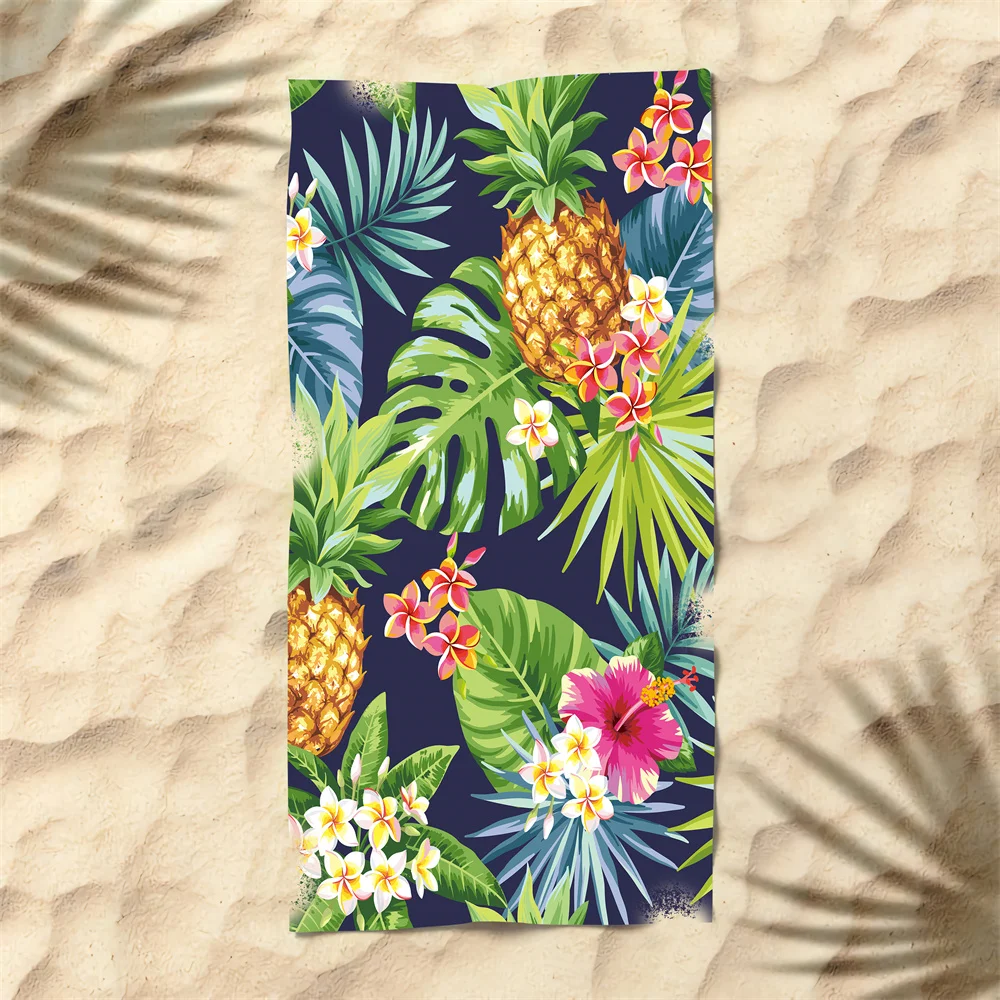 Pineapple Microfiber Beach Towel Fruit Print Quick Dry Sandless Beach Blanket Soft Comfortable for Men Women Camping Pool Towel