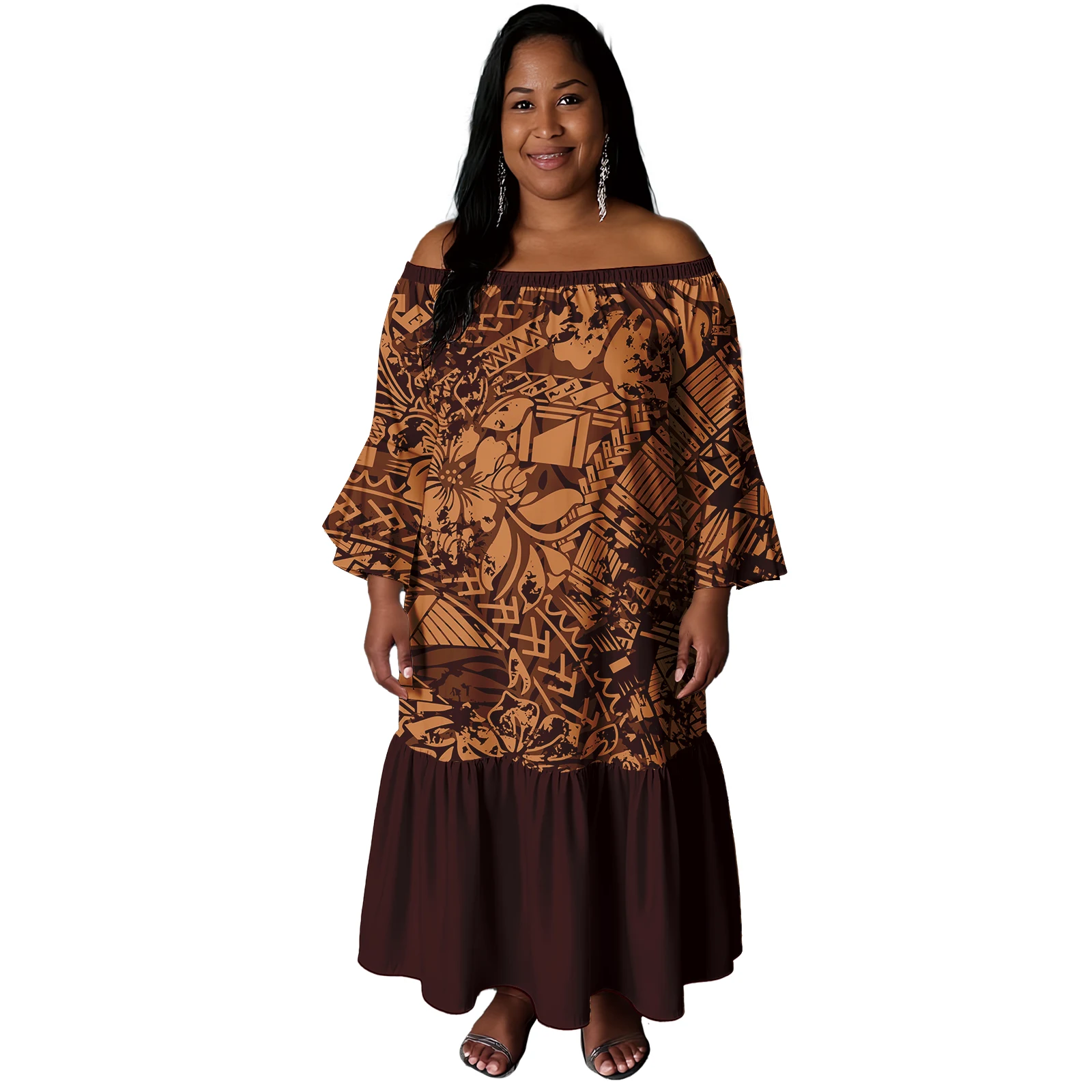 

Pacific Island Art Hawaiian Design Fishtail Dress Long Dress Polynesian Elegant Party Mermaid Dresses for Women
