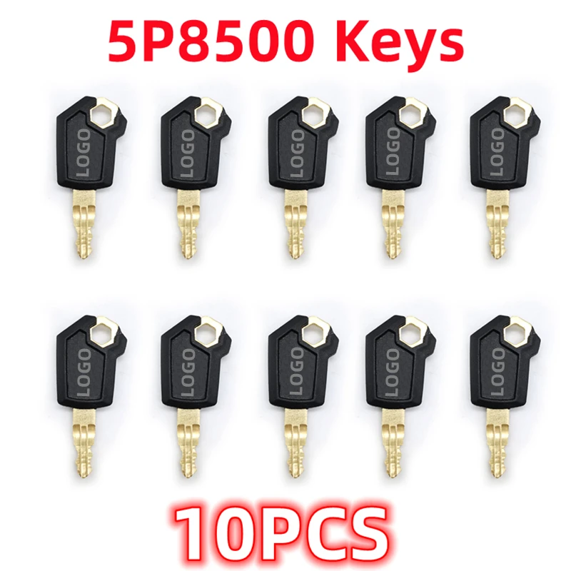 10PCS ignition start and door lock Key For Caterpillar CAT Heavy Equipment ignition Loader Excavator Dozer 5P8500 key with logo