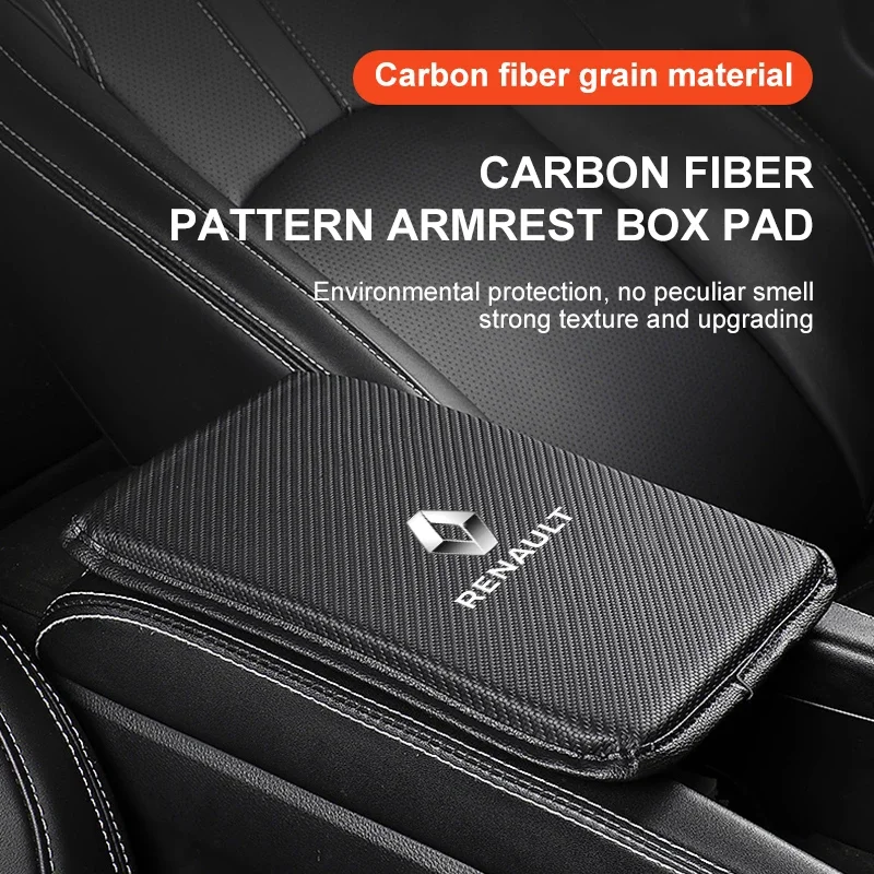 

Car Armrest Box Mats Leather Center Console Covers Interior Accessories For Renault Clio Laguna 2 Megane 2 4 Twingo Talisman RS