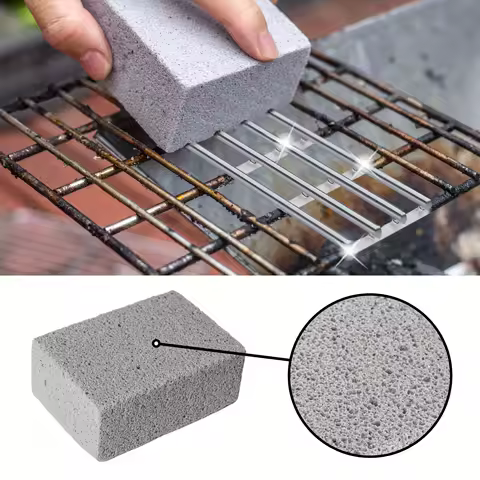 Pumice Stone for Barbecue Rack &amp; Outdoor Kitchen, Non-Scratch, Easy to Shred, Essential BBQ Tool, Grill Cleaning Brick