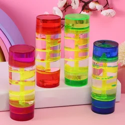 Hourglass Liquid Motion Timer Double Color Floating Liquid Drip Oil Glass Visual Timer Desktop Decoration Children Fidget Toys