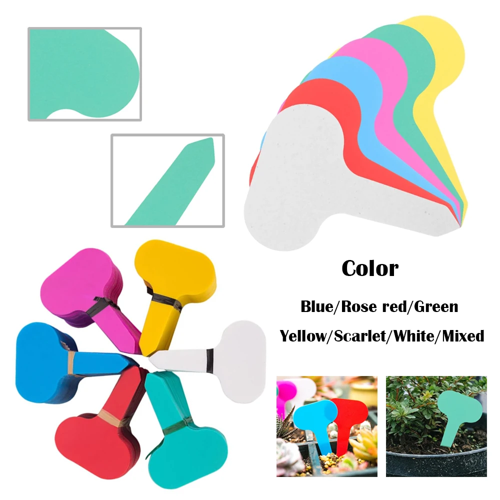 

50/100Pcs 5x7cm T-Type Plastic Plant Labels, Reusable Garden Markers Waterproof Plant Tags for Potted Plants Garden Signs
