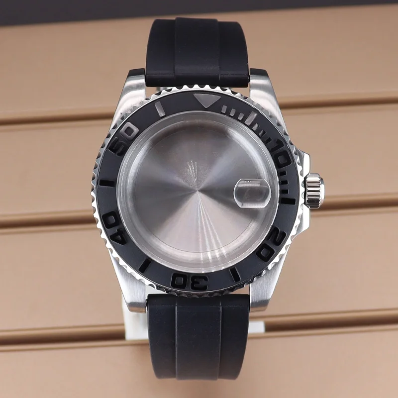 

40mm 200M Waterproof Watch Case Sapphire Glass For Yacht NH35 NH36 NH38 4R36 Miyota8215 ETA2824 Movement 28.5mmDial Rubber Strap