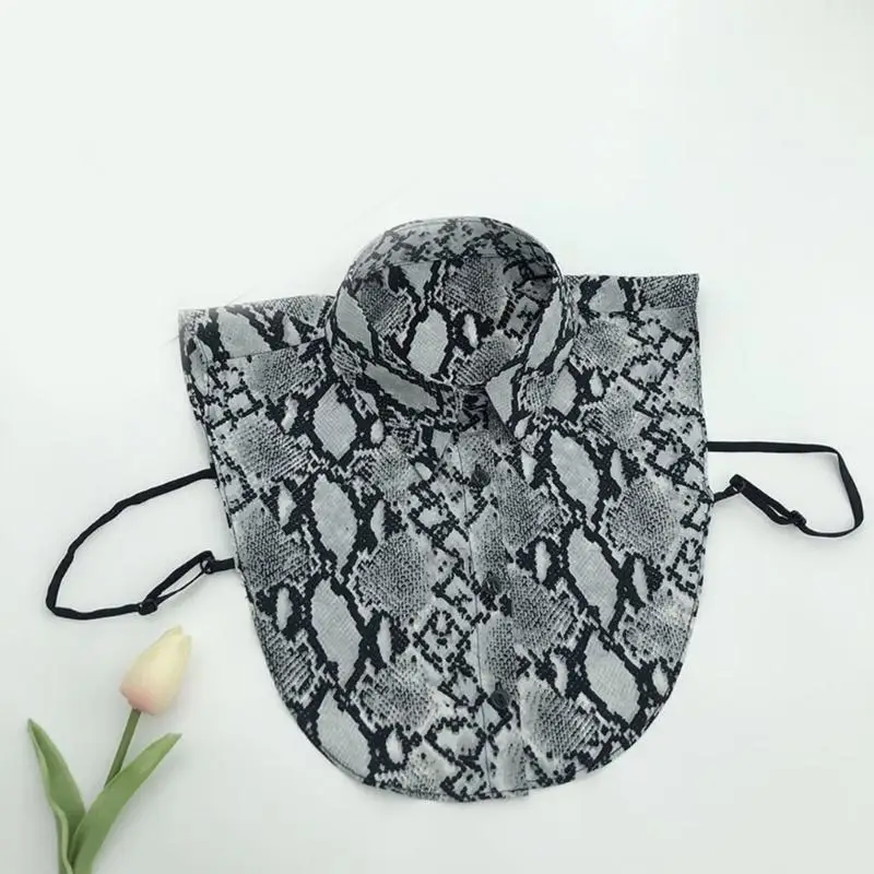 39BB Fashion Blouse Women Leopard Snakeskin in nửa áo cổ áo giả có thể tháo rời
