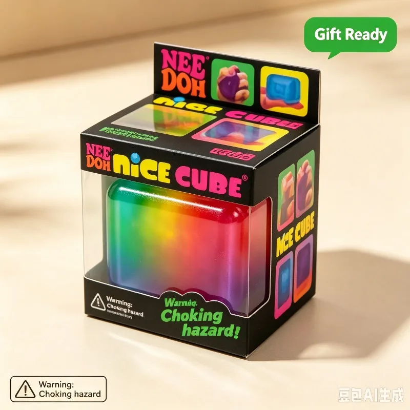 Nee Doh Nice Cube Entspannungsbox Regenbogen-Jelly Squeeze Pinch Musik Hyperaktivitätsstörung Autismus Sensorisches Entspannungsgeschenk – Detail 1