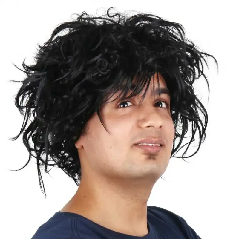 Halloween Edward Scissorhands Mens Cosplay wig Edward Messy Black hair costumes