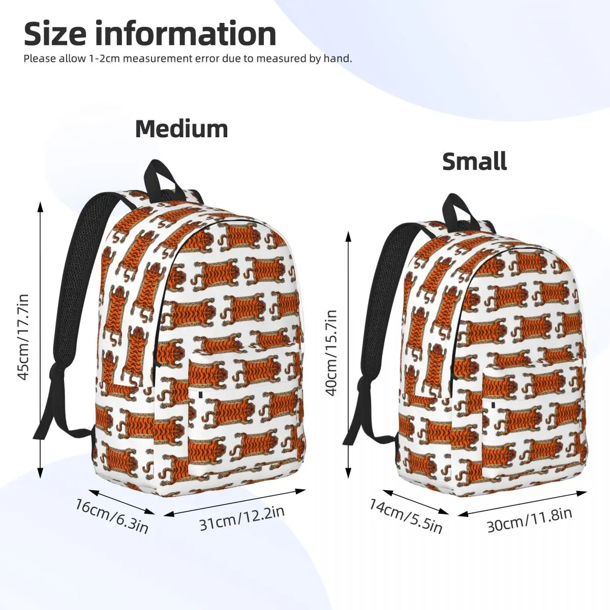 Tibetan Tiger Rug Backpack Daypack Large Capacity Children BookBag School Bag Shoulder Bags for Men Women