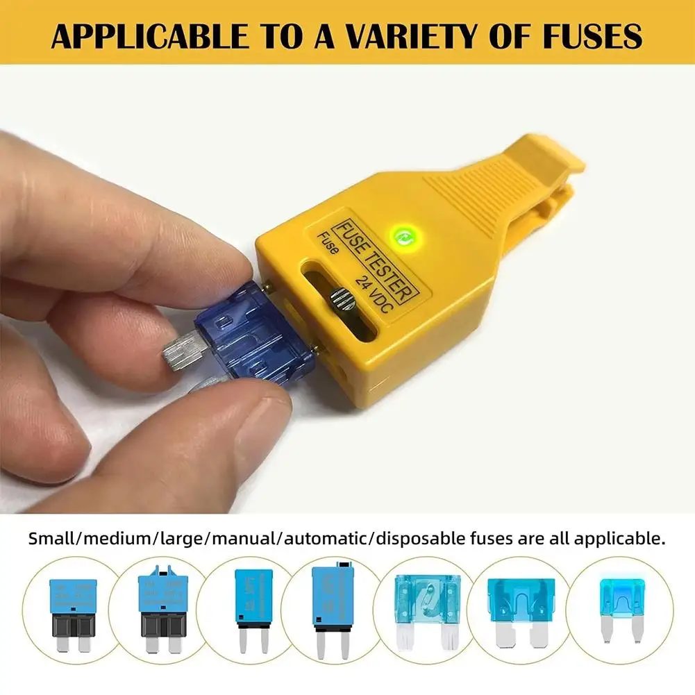 Fuse Tester DC 24V Automotive Tester Blade Puller Multi-Functional Car Checker Puller Removal Tool for Mini/Standard Blade